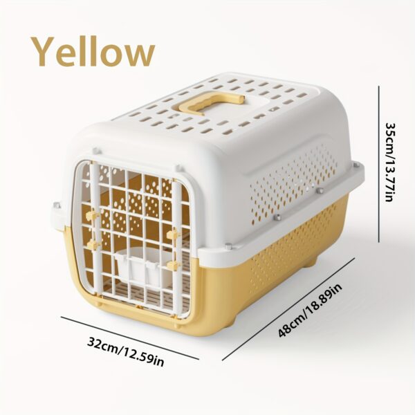 Cats Pet Travel Carrier, Plastic Kennels Rolling Plastic Wire Door Travel Dog Crate - Small - No Wheel, Pet Carrier | Hard-Sided Pet Kennel Ideal for Toy Dog Breeds, Small Cats & Small Animals | Dog Carrier - Image 2