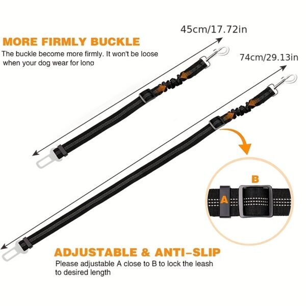 Durable Nylon Dog Seat Belt - Adjustable Car Safety Harness with Leash for Secure Travel - Image 10