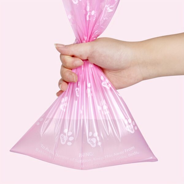 300-Count Lavender-Scented Polyethylene Dog Waste Bags with Leak-Proof Design, Pink Pet Poop Bag Dispenser, Ideal for Dog Walking & Cat Litter Cleanup - Image 5