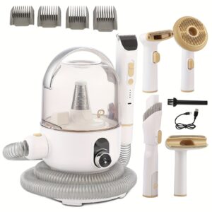 HUFY Pet Grooming Vacuum, Pet Grooming Kit & Vacuum Suction 99% Pet Hair, Dog Vacuum for Shedding Grooming, Low Noise Dog Hair Remover for Shedding Grooming Dogs Cats