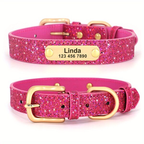 Bling Customized Dog Collar Anti-Lost Glitter ID Dog Collar Adjustable Pet Puppy Collar For Small Medium Dog Ji Doll Pug - Image 22