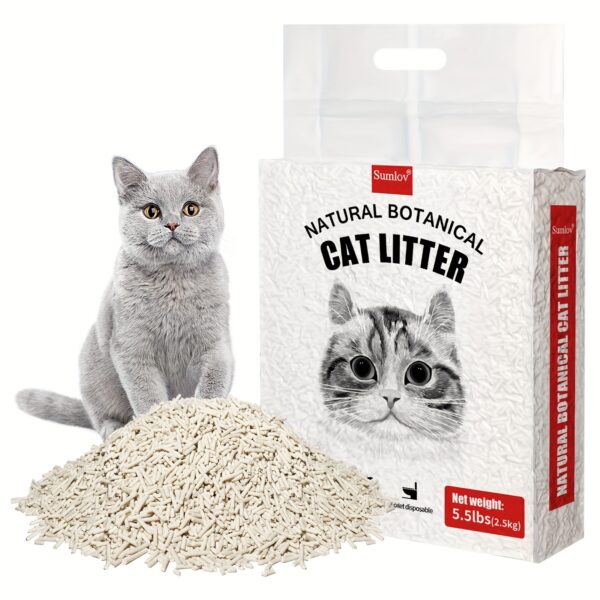 33lbs Dust-Free Sumlov Tofu Cat Litter, Natural Botanical, 5.5Lbs Each Pack, Flushable, Quick Clumping, Odor Control, Made From Pea Fiber And Corn Starch - Image 4