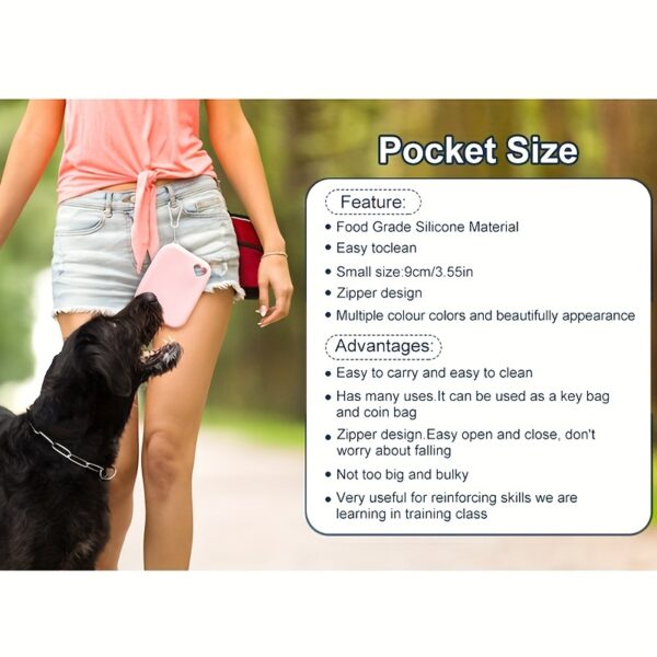 1pc Silicone Dog Treat Bag Pet Snack Bag Travel Portable Training Bag Pet Walking Bag - Image 10