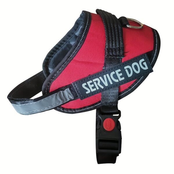 1pc Service Dog Vest Harness with Handle, Adjustable Polyester Pet Carrier for Outdoor Use, Graphic Pattern, No Battery Required, Outdoor Pet Gear | Reflective Dog Vest | Sturdy Handle Feature - Image 3