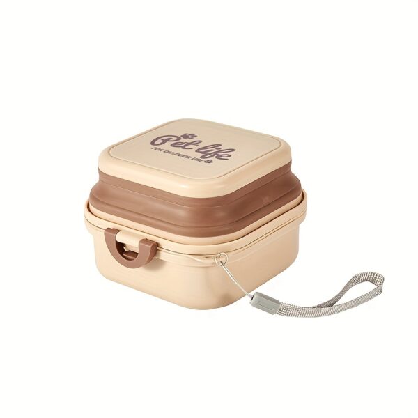 Multifunctional Collapsible Pet Double Bowls Portable Plastic Double-Layer Leak Proof Dog Food Bowl Water Bowl For Pet Outdoor Traveling Camping Walking Supplies - Image 7