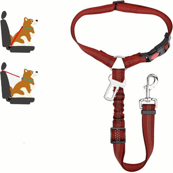 1pc Premium Dog Car Safety Seat Belt - Adjustable, Comfort-Cushioned, Durable Headrest Restraint for Secure Travel - High-Strength Elastic, Quick-Adjust Design for Ultimate Pet Safety - Image 5