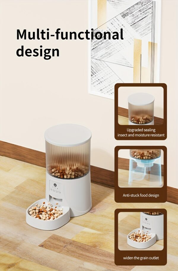 Intelligent Automatic Cat Feeder, 4 Liter Timed Cat Dry Food Dispenser, Timed Dosing, Anti Clogging, Automatic Pet Feeder for Cats and Dogs, Automatic Cat and Dog Feeder, Ideal Gift for Cat Owners - Image 15