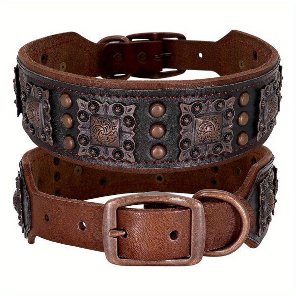 Heavy Duty Studded Leather Dog Collar for Medium and Large Dogs - Durable and Comfortable - Image 15