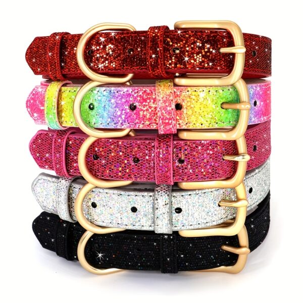 Bling Customized Dog Collar Anti-Lost Glitter ID Dog Collar Adjustable Pet Puppy Collar For Small Medium Dog Ji Doll Pug - Image 8