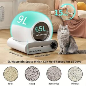 Smart Cat Litter Box, Self Cleaning Cat Litter Box Automatic Cat Litter Cleaning Robot Big Capacity For Multiple Cats