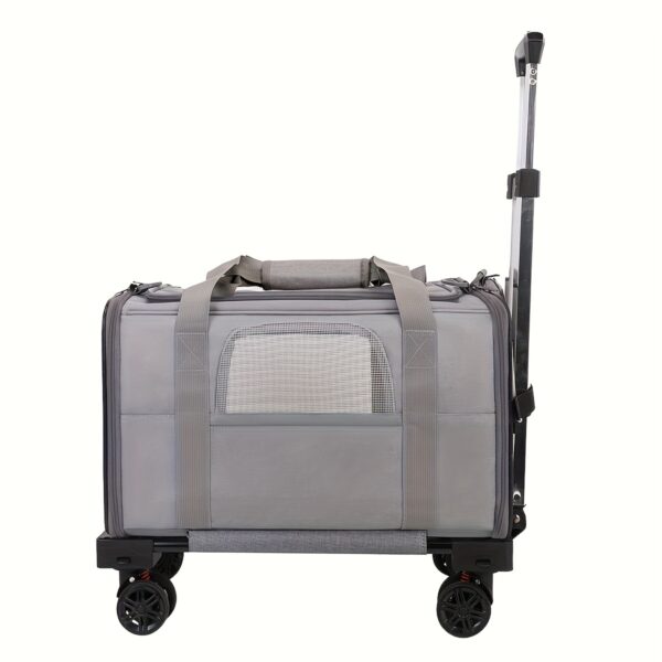 Cat And Dog Carrier With Detachable Wheels - Airline Approved Rolling Carrier For Small Pets And Cats - Foldable Pet Travel Bag - Image 4