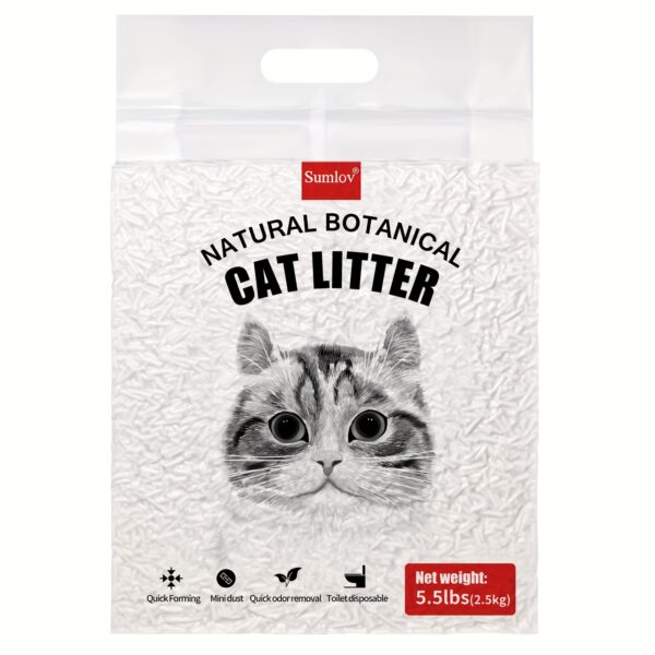 33lbs Dust-Free Sumlov Tofu Cat Litter, Natural Botanical, 5.5Lbs Each Pack, Flushable, Quick Clumping, Odor Control, Made From Pea Fiber And Corn Starch - Image 8
