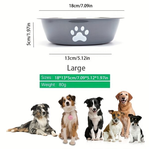 [Durable Non-slip Dog Feeder Bowl] Stainless Steel Dog Bowl, Durable Dog Feeder Bowl With Non-slip Bottom For Feeding And Drinking Supply - Image 12