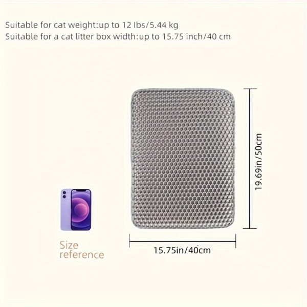 [Popular Choice] Honeycomb Cat Litter Mat, Double-Layer Scatter Control Pad, Waterproof Urine, Washable and Easy to Clean, Phthalate-Free EVA Material, Cat Litter Box, Beautiful - Image 7