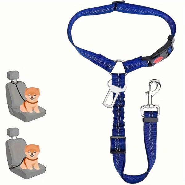 1pc Premium Dog Car Safety Seat Belt - Adjustable, Comfort-Cushioned, Durable Headrest Restraint for Secure Travel - High-Strength Elastic, Quick-Adjust Design for Ultimate Pet Safety - Image 12
