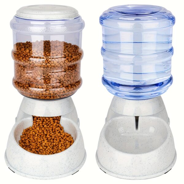 A Set Of Automatic Pet Feeders And Drinkers - High Capacity, Gravity Supply, Battery-free Plastic Feeding And Drinking Stations For Cats And Dogs - Image 7