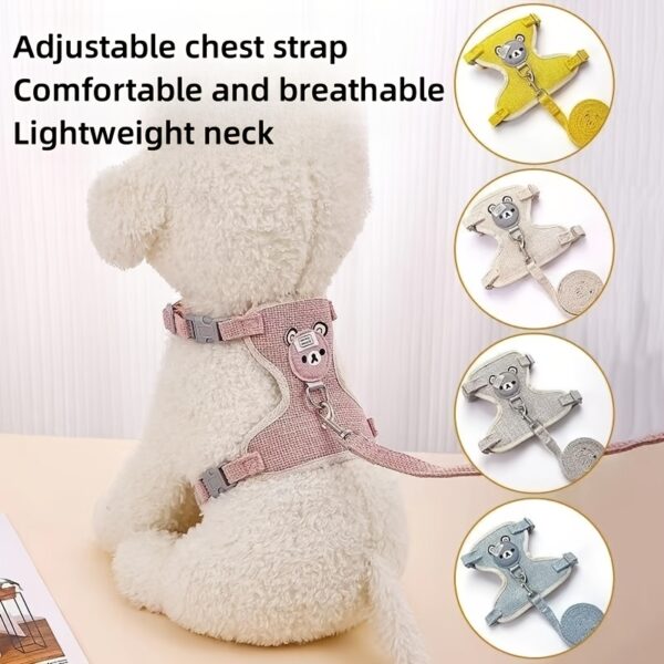 Dog Chest Harness And Leash, Soft Dog Harness Vest With Rope, Adjustable Dog Walking Harness, Only For Small Dog - Image 16