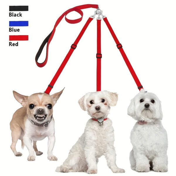 3-Way Dog Leash | Adjustable Nylon Seat Belt for Car Travel, Hiking & Camping | No-Pull Design with Comfort Grip Handle | Multi-Color Options | Secure Clip Attachment for Safe Outdoor Walks, Car Safety Gear | Comfortable Grip Leash | Durable Nylon Leash - Image 4