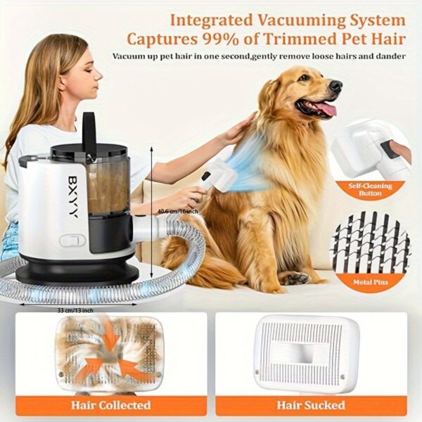 12000Pa Pet Grooming Kit & Vacuum - Ultimate Shedding Solution with 6 Tools, 1.5L Capacity, 99% Hair Removal Efficiency for Easy Dog Grooming - Perfect for Pet Owners with Heavy Shedding Breeds - Image 2
