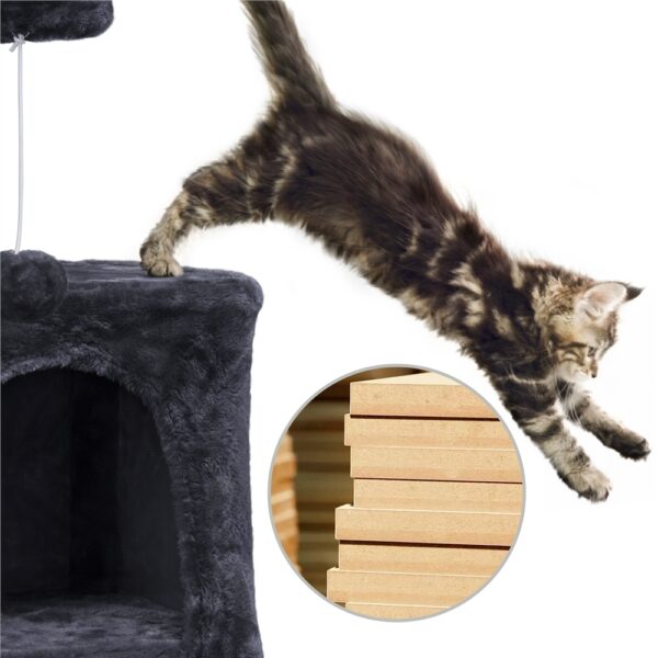 Costoffs 36'' Cat Tree Multilevel Cat Tower with Extra Large Perch & Scratching Posts & Scratching Board for Indoor Cats/ Kittens - Image 21