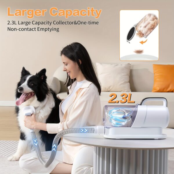 Pro pet Grooming kit Pet Grooming  Vacuum Picks Up 99% Pet Hair 7 Proven Grooming Tools 2.3L Capacity Pet Hair Dust Cup - Image 2