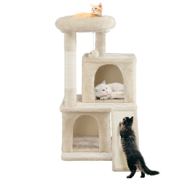 Costoffs 36'' Cat Tree Multilevel Cat Tower with Extra Large Perch & Scratching Posts & Scratching Board for Indoor Cats/ Kittens - Image 8