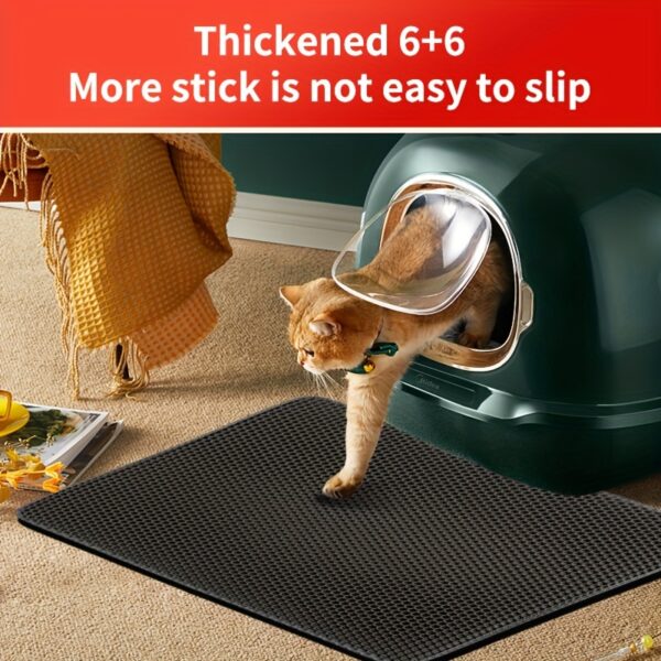 Extra-Large Double Layer Cat Litter Mat - Anti-Splash, Leak-Proof Design With Eva Material For Easy Cleanup - Image 10