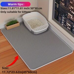 Honeycomb Double Layer Cat Litter Trapping Mat, Non-slip Washable Cat Cleaning Mat For Pet Toilet Kennel Litter Box