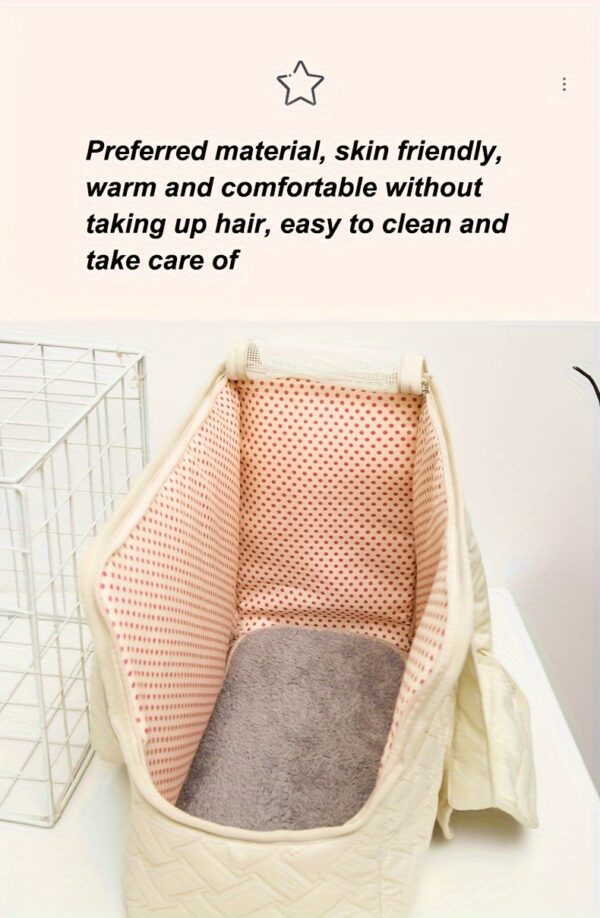 Portable Canvas Dog Carrier Bag - Breathable, Large Capacity Pet Tote with Shoulder Strap for Small to Medium Breeds - Available in Beige, Gray, Pink - Image 22