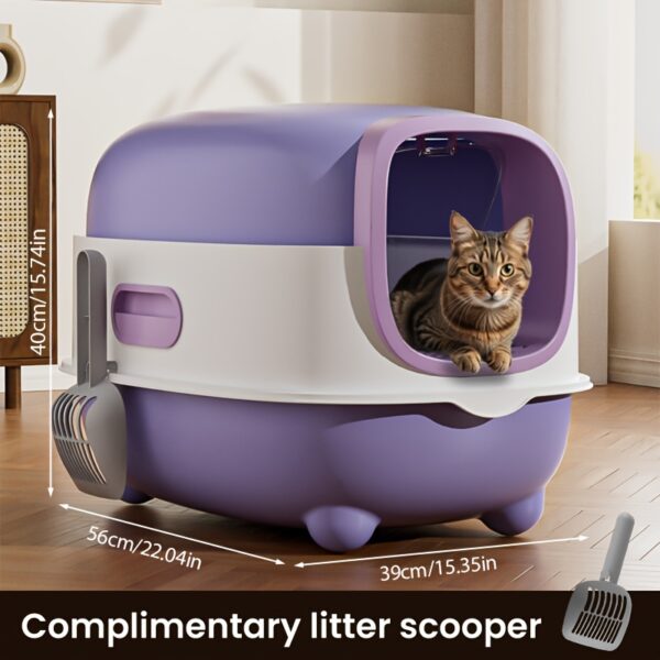 Jumbo Cat Litter Box with Easy-Clean Detachable Design – Ideal for All Cat Sizes – Includes Oversized Litter Scoop - Image 5