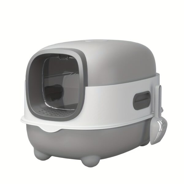 1pc Large Capacity Cat Litter Box, Anti-Splash Fully Enclosed Top-Entry, Odor Isolated, Dual Use, Foldable Design, Spacious For Cats Up To 40lbs/18kg - Image 10