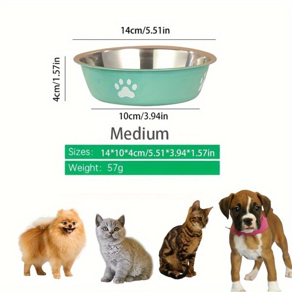 [Durable Non-slip Dog Feeder Bowl] Stainless Steel Dog Bowl, Durable Dog Feeder Bowl With Non-slip Bottom For Feeding And Drinking Supply - Image 9