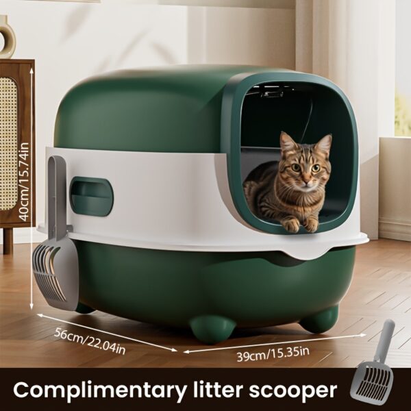 Jumbo Cat Litter Box with Easy-Clean Detachable Design – Ideal for All Cat Sizes – Includes Oversized Litter Scoop - Image 7