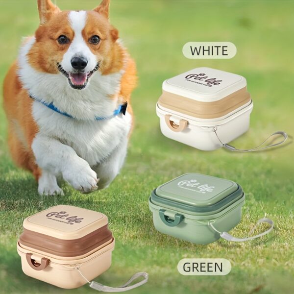 Multifunctional Collapsible Pet Double Bowls Portable Plastic Double-Layer Leak Proof Dog Food Bowl Water Bowl For Pet Outdoor Traveling Camping Walking Supplies - Image 12