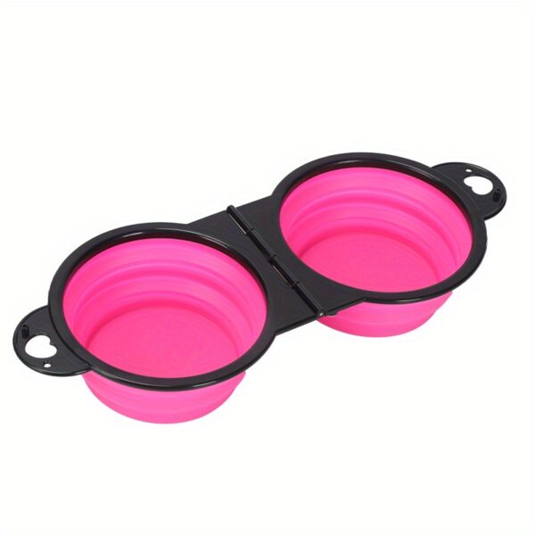 Collapsible Silicone Dog Travel Bowls, 2 In 1 Double Bowls Folding TPE Dog Food Bowl Water Bowl, Hangable Dog Feeder Dish Bowl For Outdoor Walking Camping Traveling - Image 11