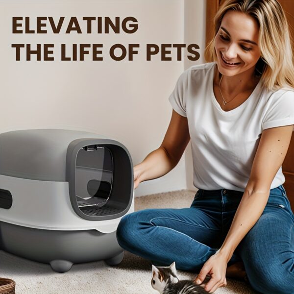 Jumbo Cat Litter Box with Easy-Clean Detachable Design – Ideal for All Cat Sizes – Includes Oversized Litter Scoop - Image 4