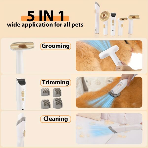 HUFY Pet Grooming Vacuum, Pet Grooming Kit & Vacuum Suction 99% Pet Hair, Dog Vacuum for Shedding Grooming, Low Noise Dog Hair Remover for Shedding Grooming Dogs Cats - Image 2