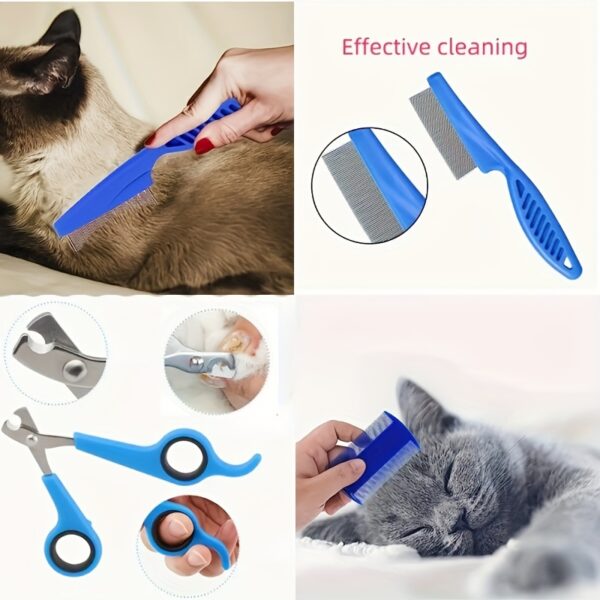 [8-Piece Pet Grooming Kit Uncharged] 8-Piece Pet Grooming Kit for Dogs - PP Material, Uncharged, Battery-Free - Includes Shampoo Brush, Flea Comb, Nail Clippers, Toothbrush, and More - Image 13