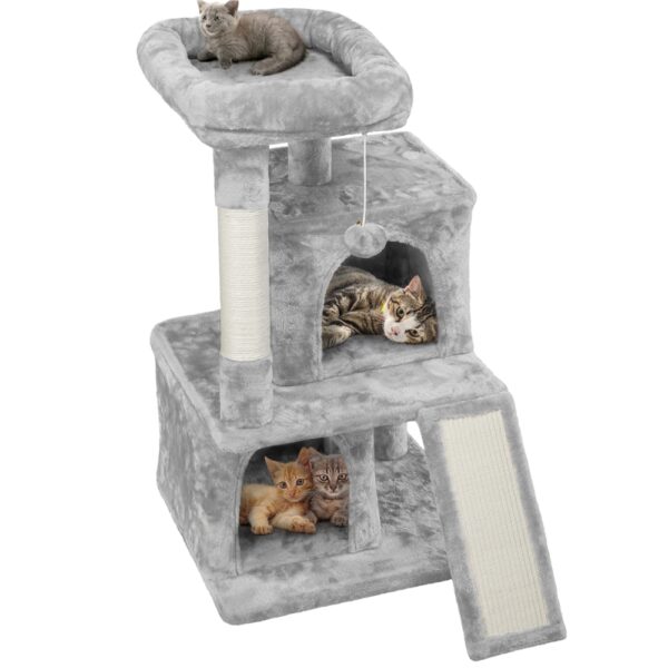 Costoffs 36'' Cat Tree Multilevel Cat Tower with Extra Large Perch & Scratching Posts & Scratching Board for Indoor Cats/ Kittens - Image 10