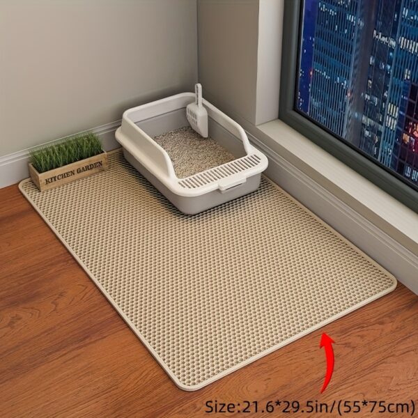 [Popular Choice] Honeycomb Cat Litter Mat, Double-Layer Scatter Control Pad, Waterproof Urine, Washable and Easy to Clean, Phthalate-Free EVA Material, Cat Litter Box, Beautiful