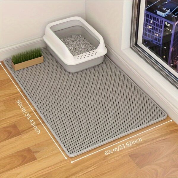 Extra-Large Double Layer Cat Litter Mat - Anti-Splash, Leak-Proof Design With Eva Material For Easy Cleanup - Image 4