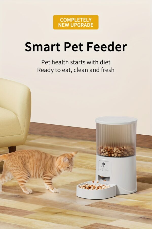 Intelligent Automatic Cat Feeder, 4 Liter Timed Cat Dry Food Dispenser, Timed Dosing, Anti Clogging, Automatic Pet Feeder for Cats and Dogs, Automatic Cat and Dog Feeder, Ideal Gift for Cat Owners - Image 10