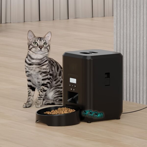 For Smart 67.63oz PET Feeder with Memory Function - USB & Battery Powered, Customizable Meal Scheduling, Includes Recording Bowl for Cats and Dogs - Image 6