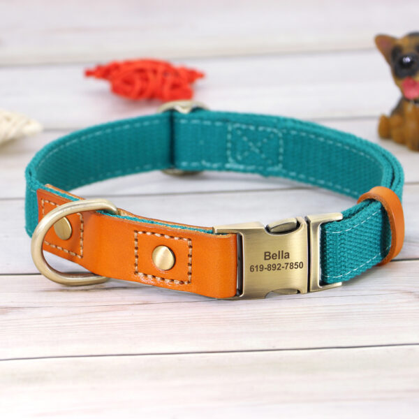 Durable Personalized Nylon Dog Collar with ID Tag - Adjustable for Dogs and Cats - Image 3