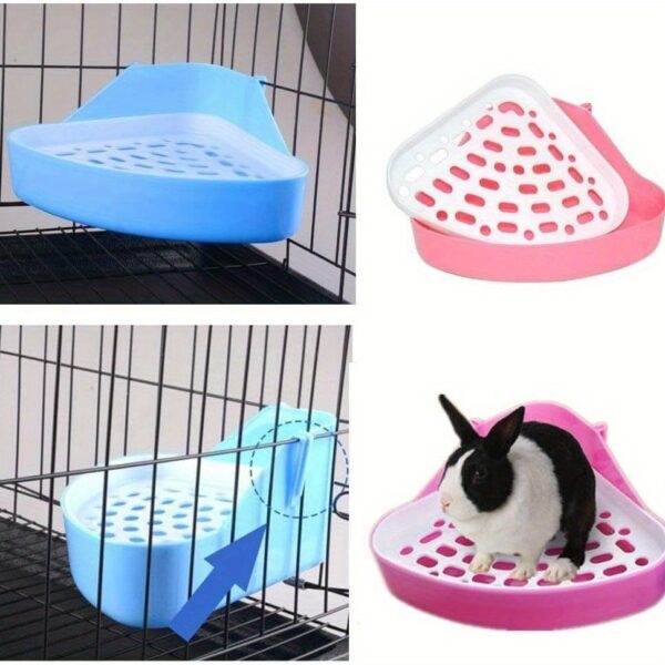 3pcs pieces of pet toilet small animal cat litter tray corner suitable for hamster, guinea pig, ferret, sand rat pet toilet - Image 9