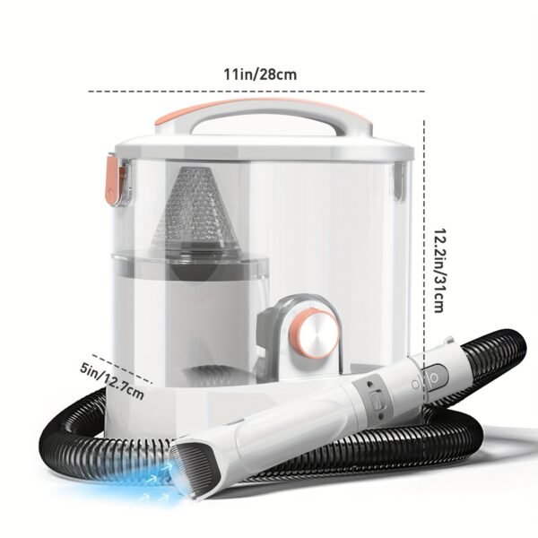 6-in-1 Multi-Purpose Pet Grooming Kit - 3.3L Large Capacity Dust Bin, Dog Clippers, Hair Dryer, and 6 Versatile Grooming Tools for Easy Dog and Cat Grooming - Perfect for Pet Owners (Orange) - Image 2