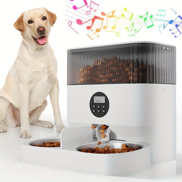 Large Capacity Automatic Dog Feeder, WiFi Cat Food Dispenser, with 1080P Camera, Can Feed 2 Cats and Dogs, 1.32gal Pet Feeder, APP Control, Two-way Audio, Dual Power, Three Versions, Ideal Gift for Pet Owners Does not include battery and adapter - Image 6