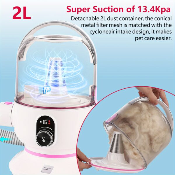HUFY Pet Grooming Vacuum, Pet Grooming Kit & Vacuum Suction 99% Pet Hair, Dog Vacuum for Shedding Grooming, Low Noise Dog Hair Remover for Shedding Grooming Dogs Cats - Image 2