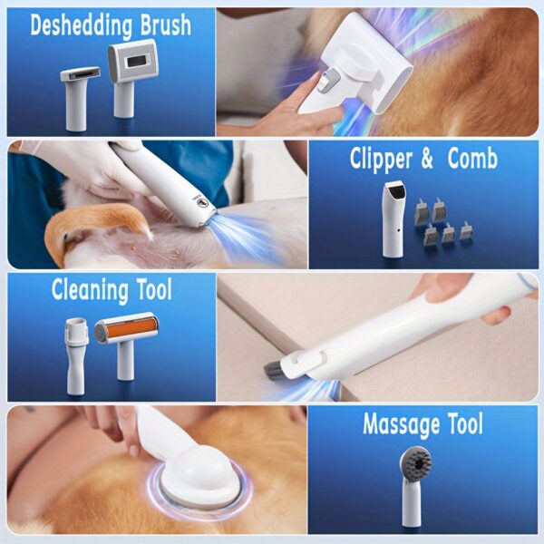 Pet Grooming Kit And Dog Hair Vacuum Cleaner 99% Pet Hair Suction, Silent, High Suction, Large Capacity, Dog Hair Grooming Kit, Dog Hair Brush Vacuum Cleaner, Pet Grooming Tools, Low Noise Dog Hair Remover Pet Grooming Supplies - Image 5