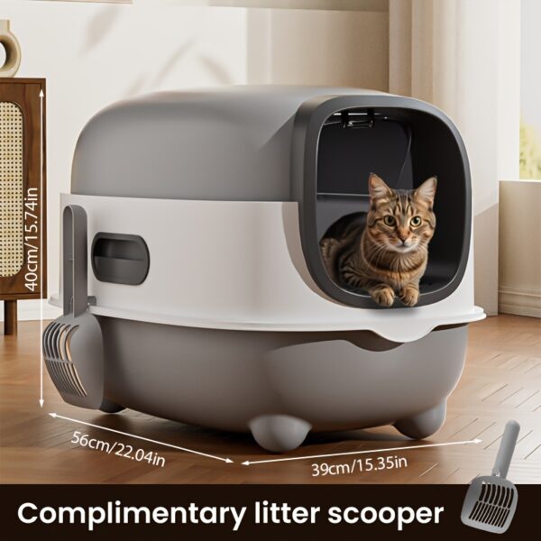 Jumbo Cat Litter Box with Easy-Clean Detachable Design – Ideal for All Cat Sizes – Includes Oversized Litter Scoop - Image 3
